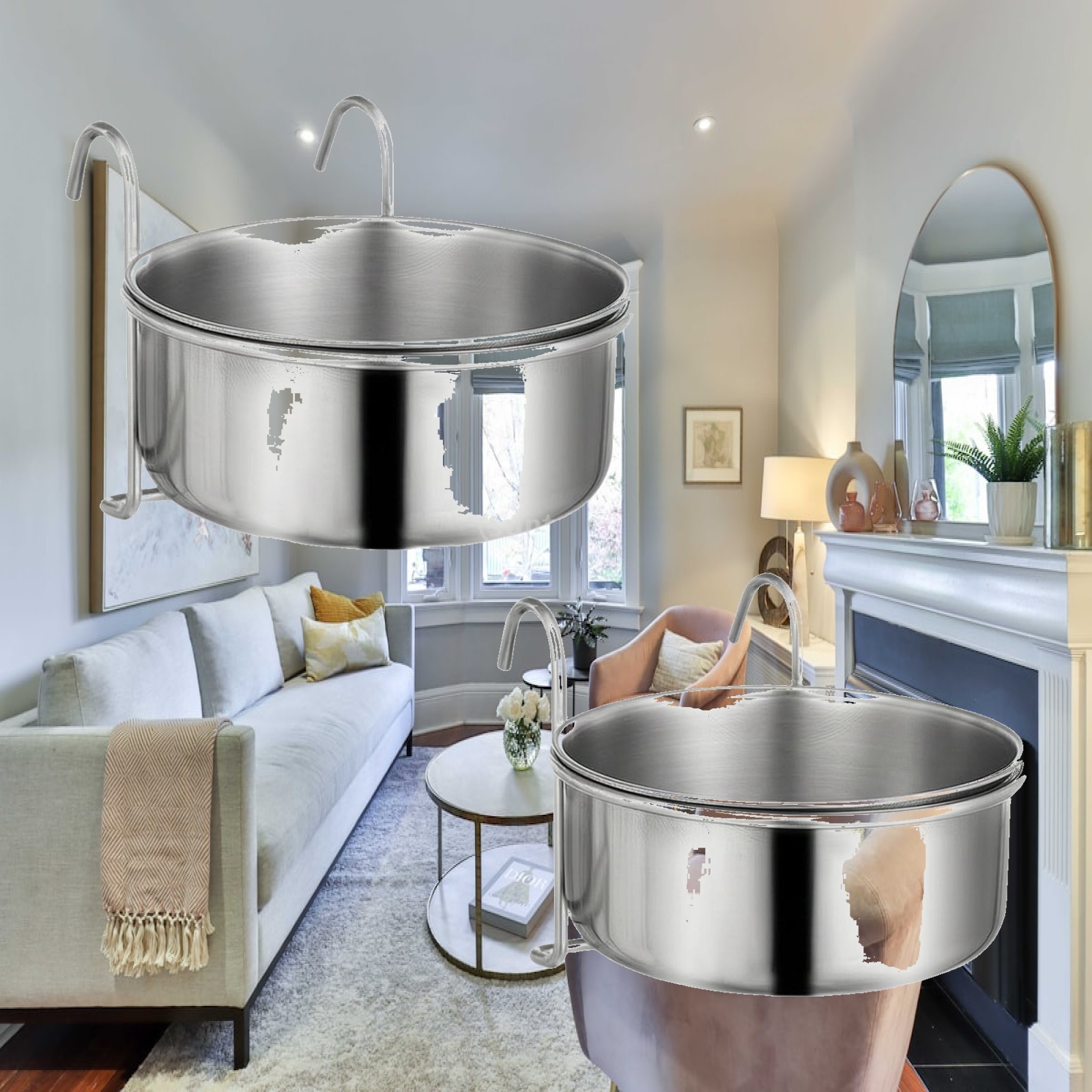 Pet Feeders - Industriële voerbak voor huisdieren, 2-delige set,
