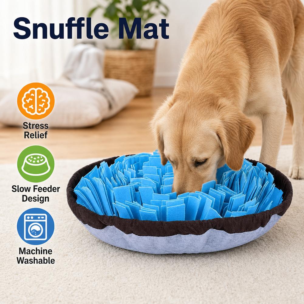 Interactive Squeaky Plush Dog Toy - Hondensnorfmat, interactief voedingspuzzelspeelgoed, machinewasbaar, neuswerktraining, slow