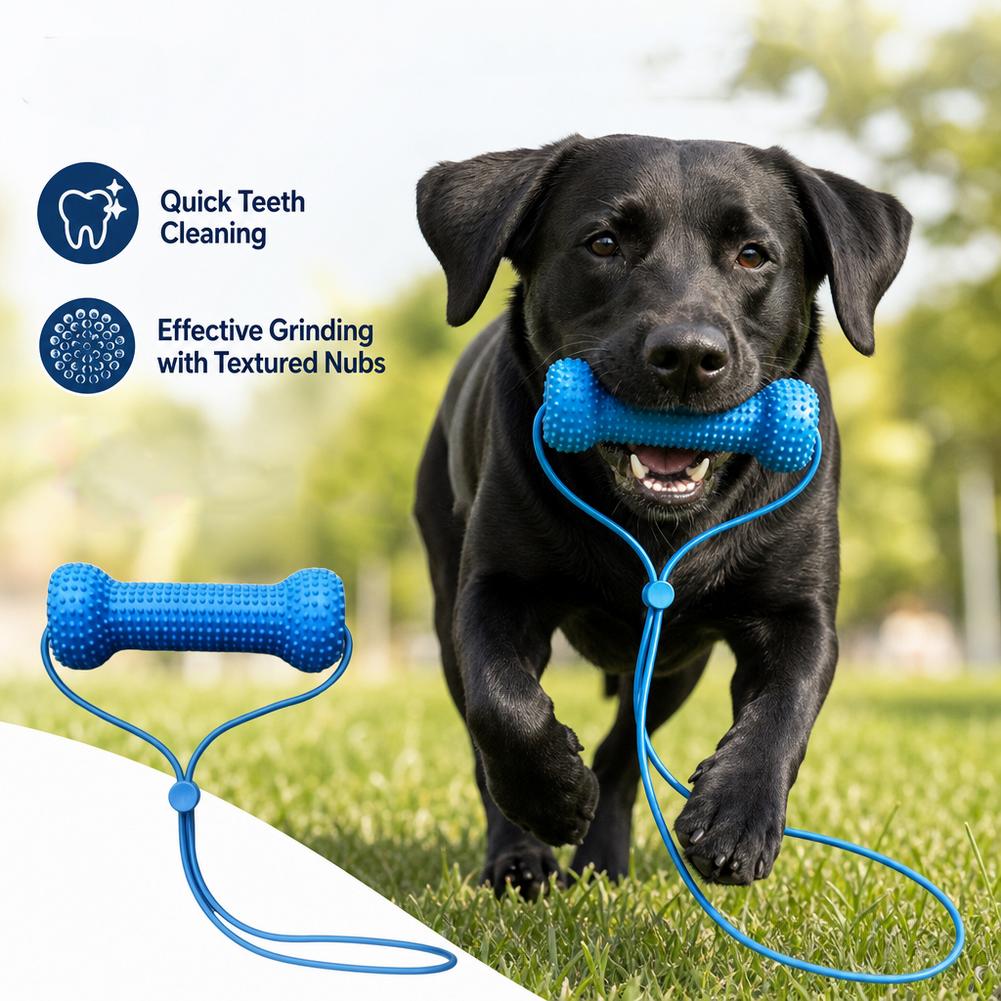 Teeth Cleaning Dog Chew Bone - Tandverzorgingsspeeltje voor huisdieren, 2-in-1 kauw- en