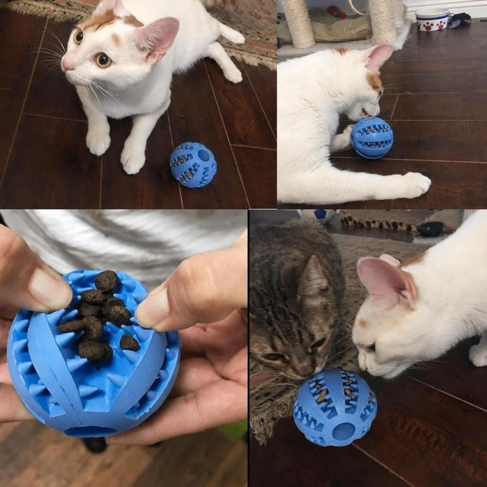 Rubber Treat Dispensing Dog Toy - Rubberen kauwbal voor honden, meerdere kleuren,