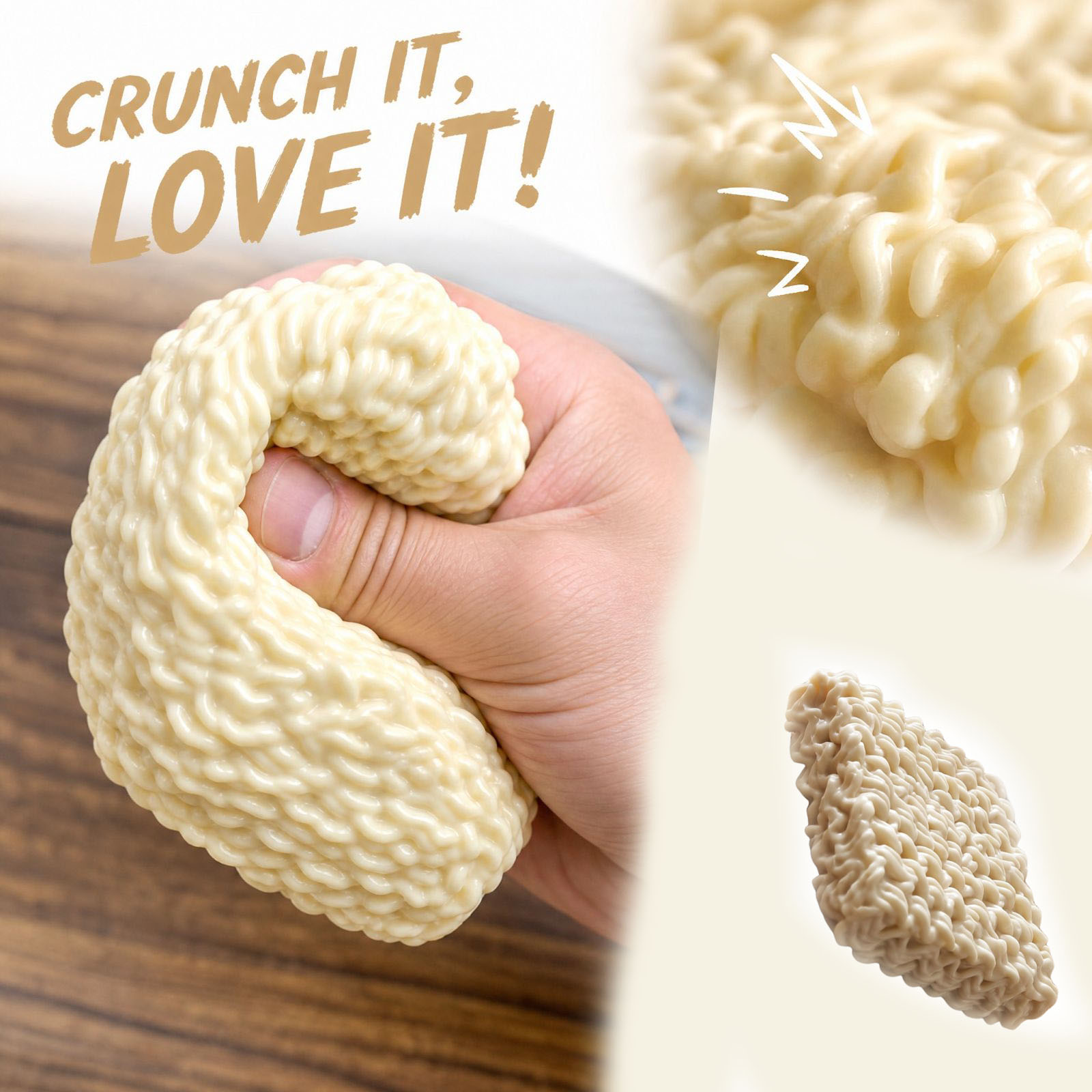 Interactive Squeaky Plush Dog Toy - Simulatie Knapperige Instant Noodle Schattige Hond