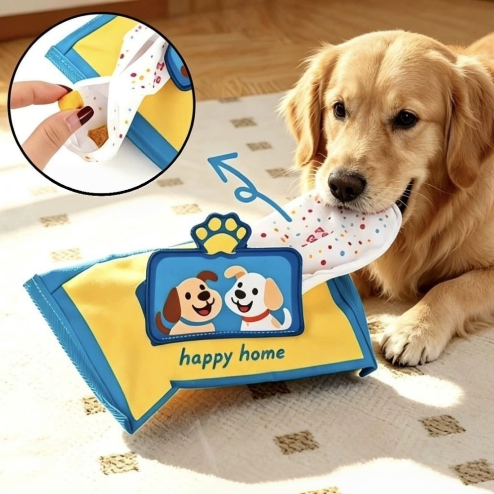 Interactive Squeaky Plush Dog Toy - Duurzaam scheurbestendig huisdier snuffel speelgoed tissuebox