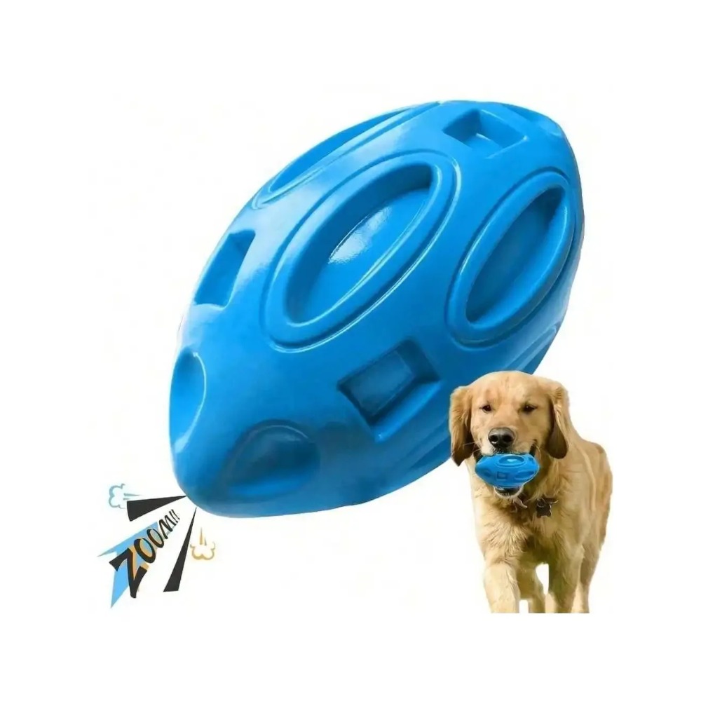 Indestructible Dog Chew Toy - 1 stuks onverwoestbare piepende rugbybal hondenkauwspeeltje