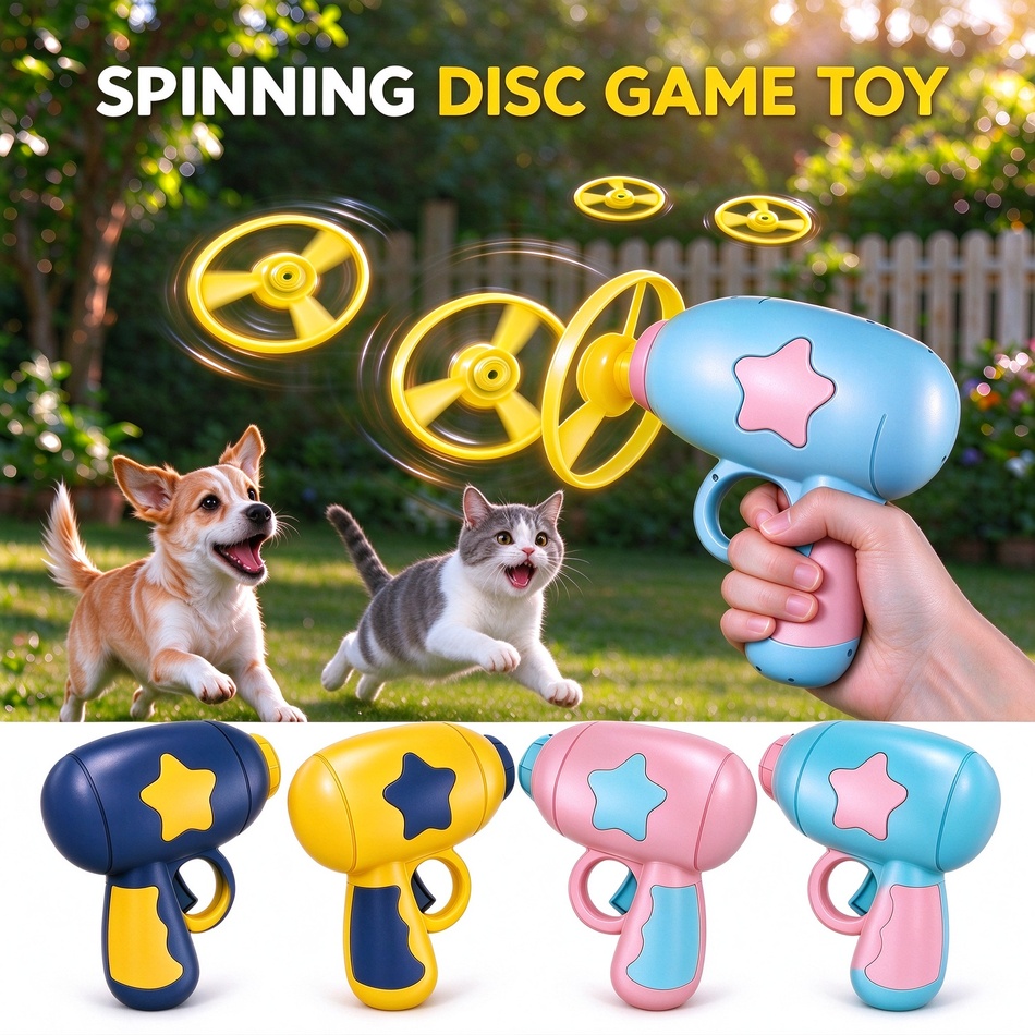 Flying Disc Dog Training Toy - Leuk katten-speeltje, interactief speelgoed met lanceerfunctie,