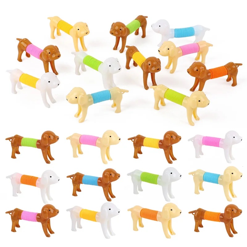 Interactive Squeaky Plush Dog Toy - Duurzaam, kleurrijk, rekbaar hondenspeelgoed, 6/12 stuks,