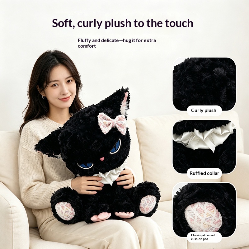 Zwarte kattenknuffel met blauw - Cat Toys recensie en prijs